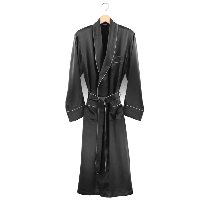 Black Silk Dressing Gown 