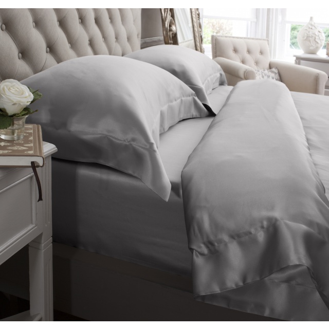 22 Momme 3PCS Grey Silk Duvet Cover Set