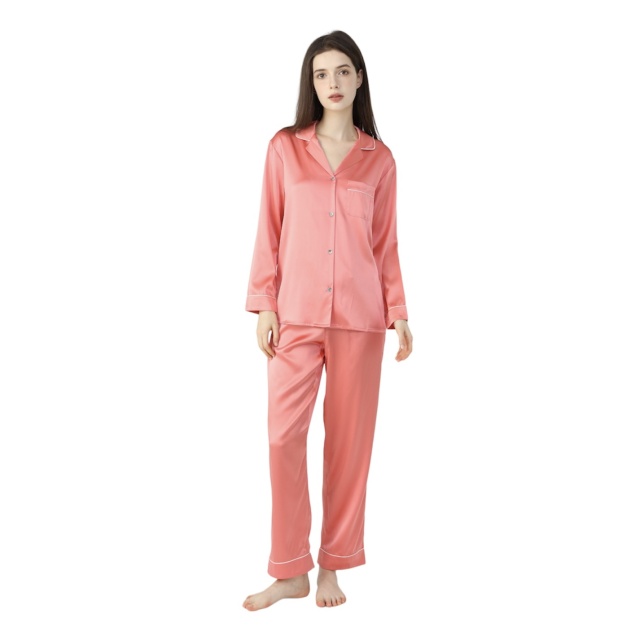 Ladies Pure Silk Coral Pyjamas
