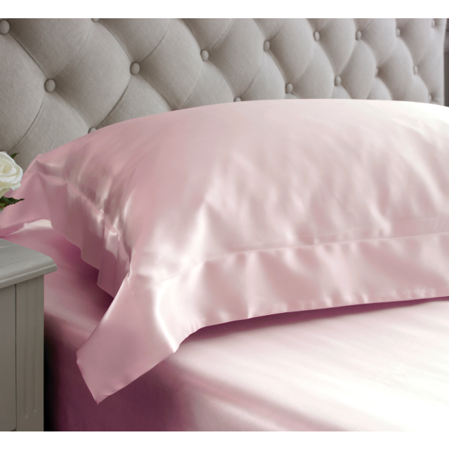 Pink Oxford Square Silk Pillowcase