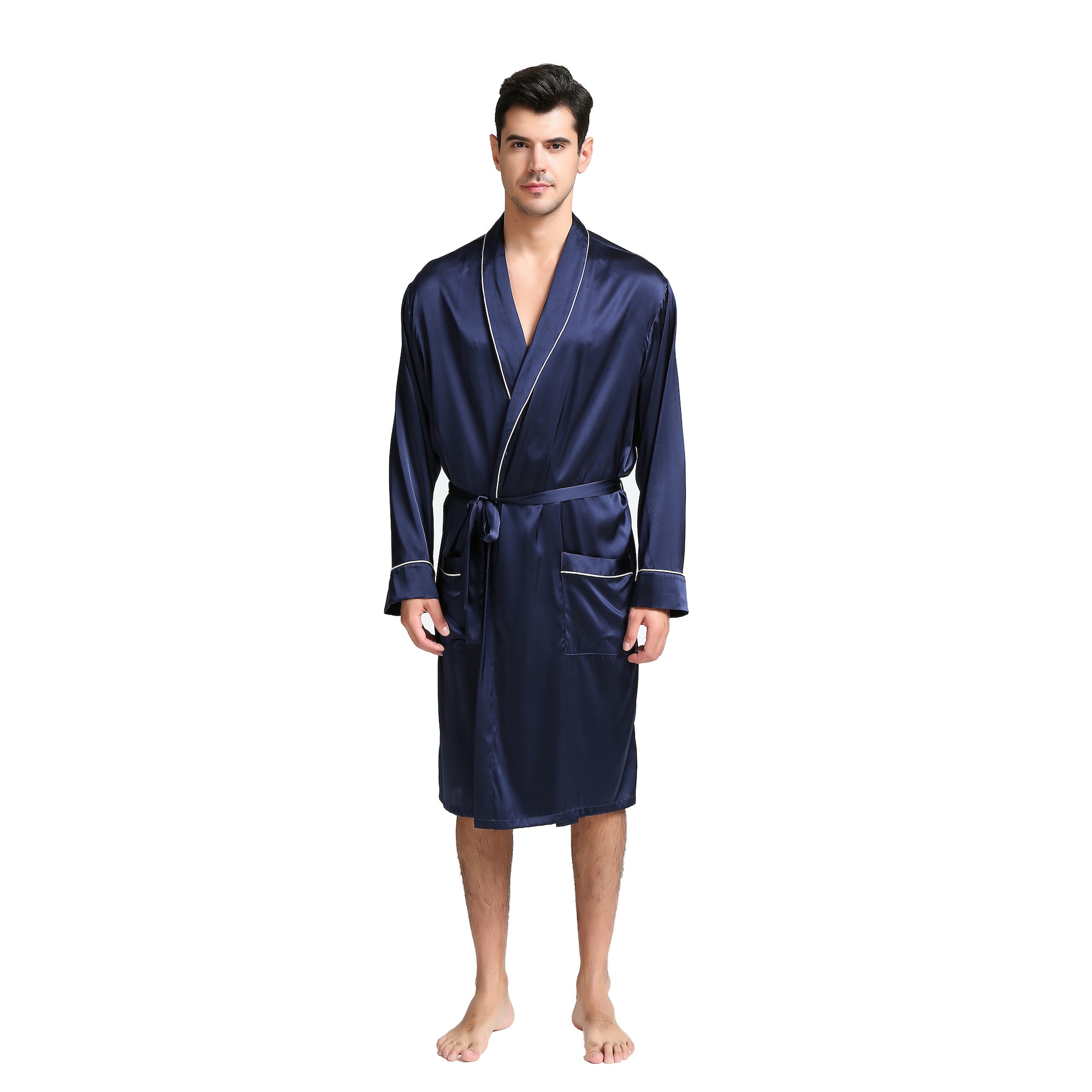 Mens silky dressing gown best sale