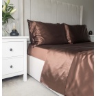 Mocha 6PCs Silk Duvet Cover Set