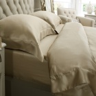 Taupe 4PCs Silk Duvet Cover Set