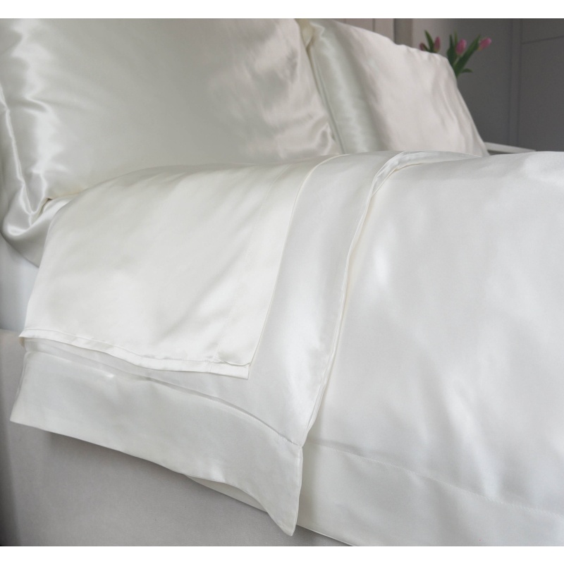 22 Momme Ivory Silk Flat Sheet 