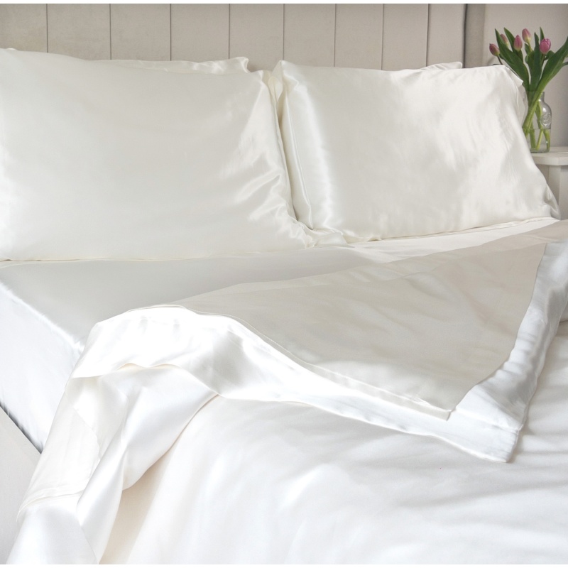 22 Momme Ivory Silk Duvet Cover