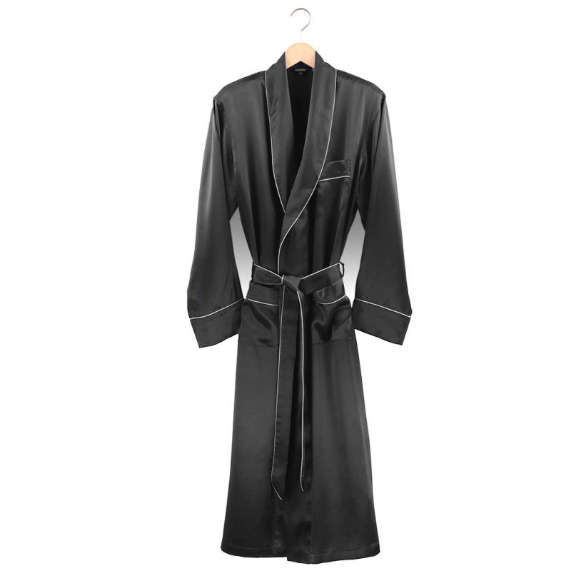 Black Silk Dressing Gown 