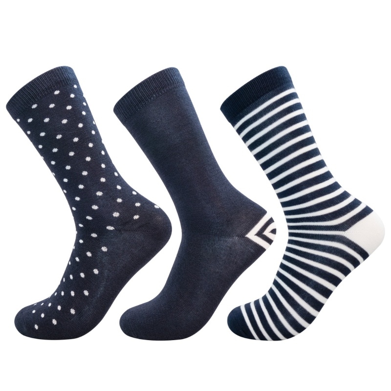 3 Pairs of Ladies Supersoft Pure Bamboo Socks - Stripe Spot Plain