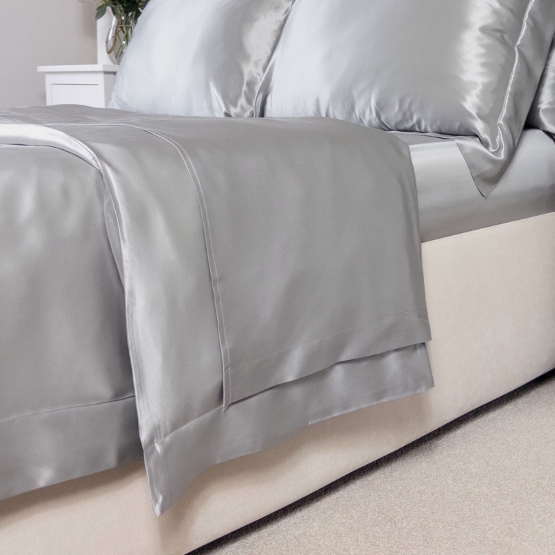 22 Momme Grey Silk Flat Sheet