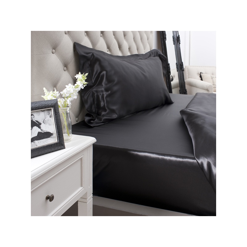 Black Silk Fitted Sheet