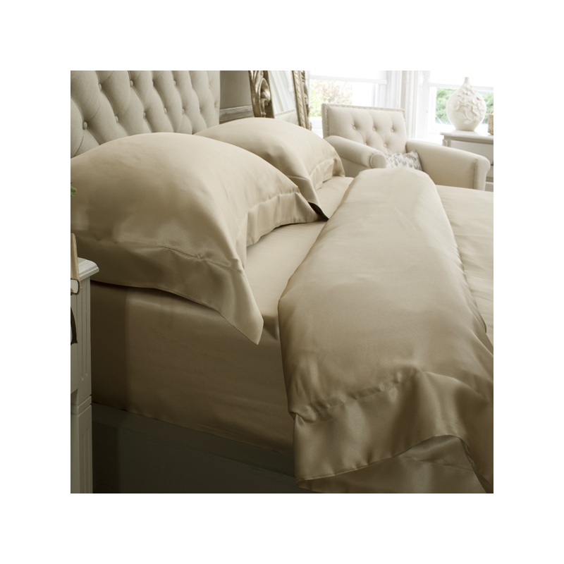 Taupe 4PCs Silk Duvet Cover Set