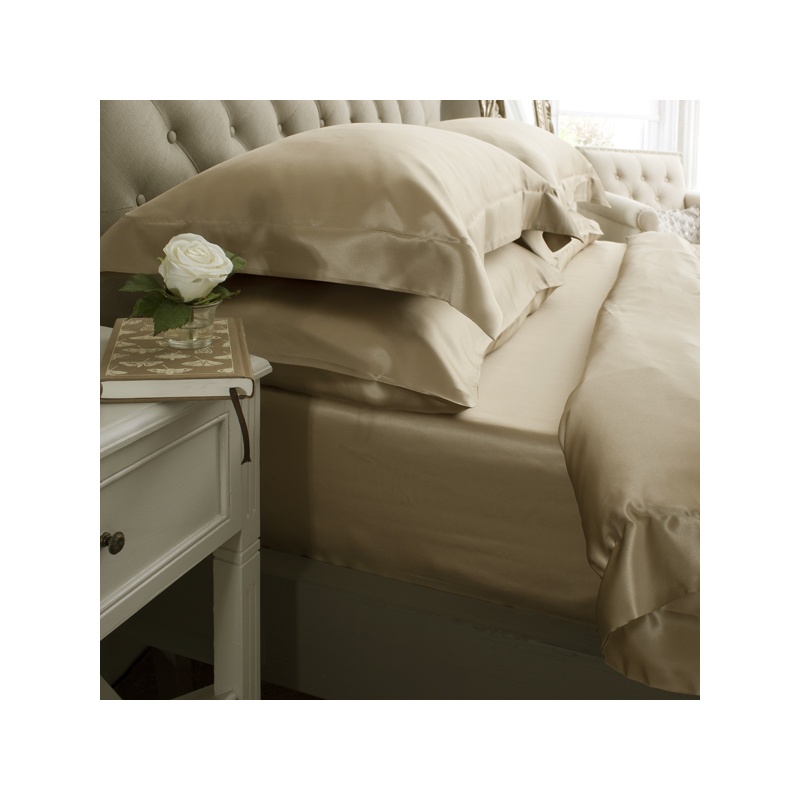 Taupe 6PCs Silk Duvet Cover Set