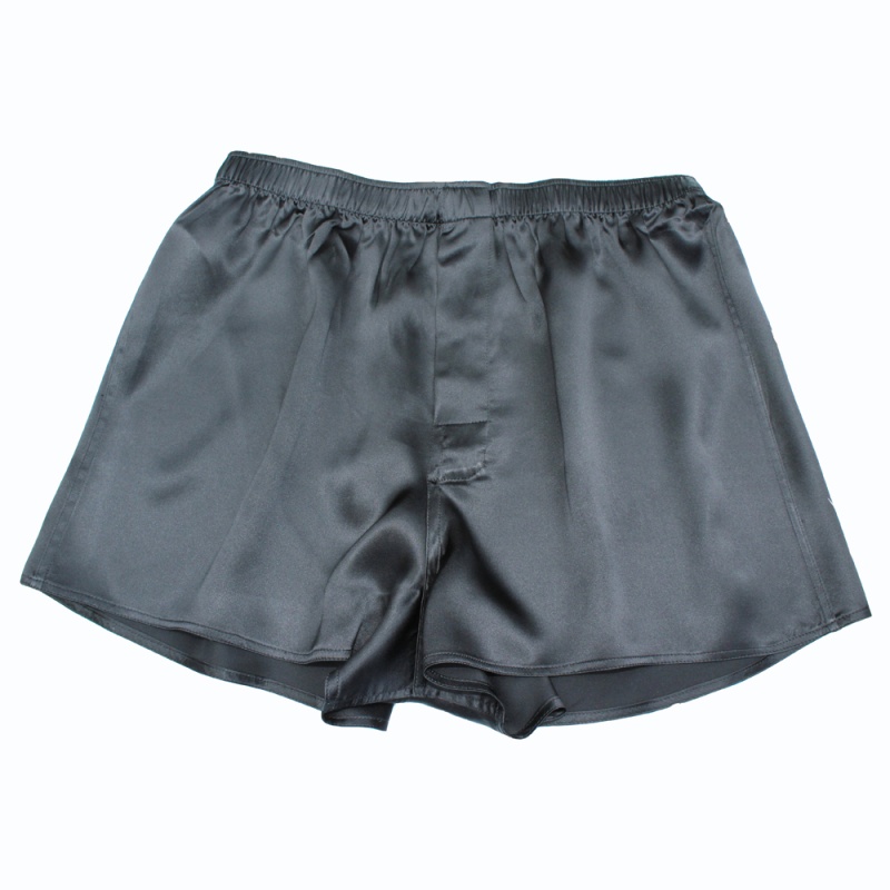 Mens Black Silk Boxer Shorts