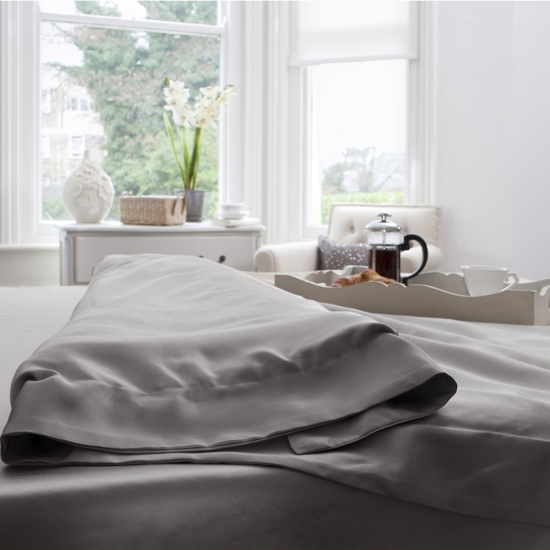 Grey Silk Duvet Cover