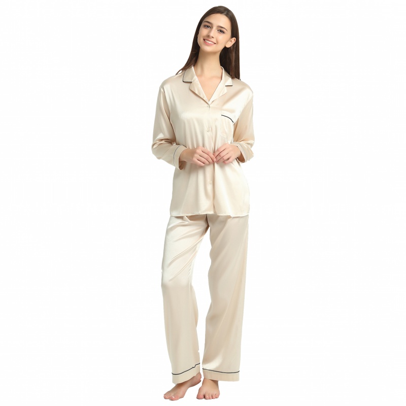 Ladies Pure Silk Nude Pyjamas