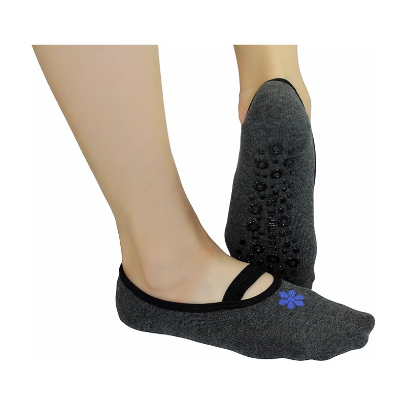 Jasmine Silk Boxed Non Slip Yoga Socks - Grey 